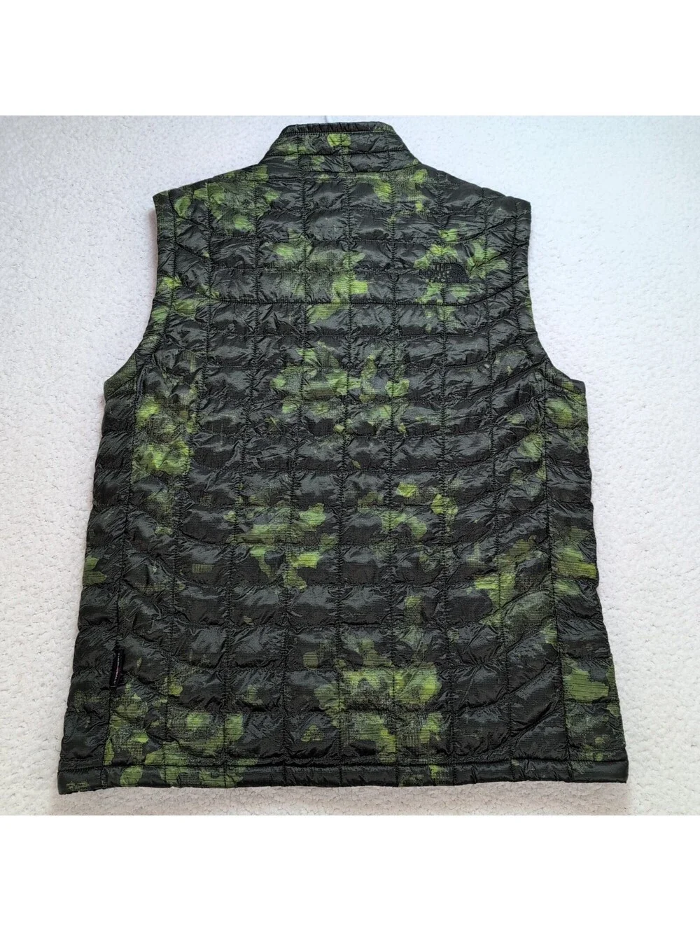 The North Face Camo ThermoBall Insulated Vest Men's Small Green Full Zip